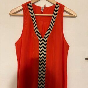 Pink Owl Orange Blouse -Size L